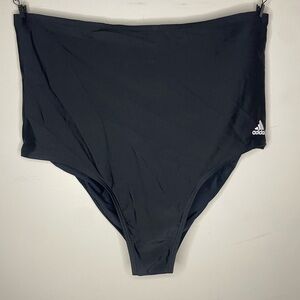 Adidas High-Waisted Bikini Bottoms – Black – Size 1X